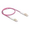 Delock LWL Kabel LC Duplex zu LC Duplex Multimode OM4 winkelbar 1 m