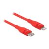 Delock - Lightning-Kabel - 24 pin USB-C männlich zu Lightning männlich - 50 cm - Rot - unterstützt Stromversorgung