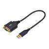 StarTech.com 1ft / 30cm USB to Null Modem Serial Adapter Cable, FTDI, RS232 - Kabel USB / seriell - USB (M) zu DB-9 (W) schraubbar - 30 cm - robust, geformt - Schwarz