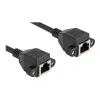 Delock - Netzwerkverlängerungskabel - RJ-50 (W) mit Muttern zu RJ-50 (W) mit Muttern - 3 m - S / FTP - Schwarz