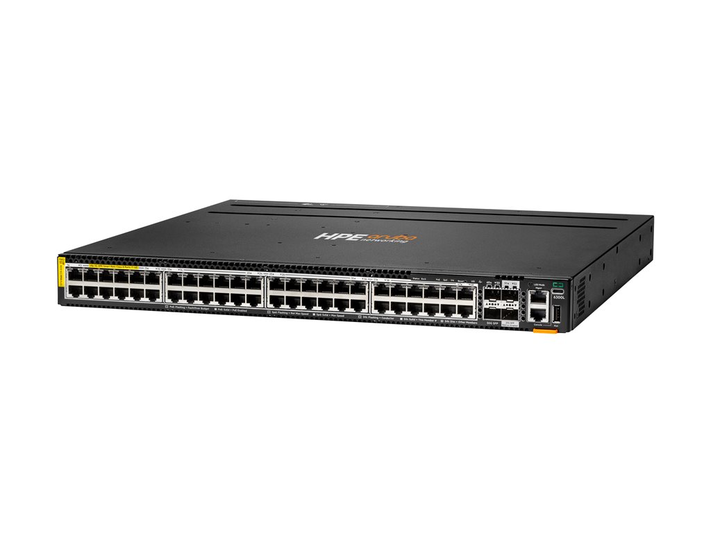 HPE Aruba Networking CX 6300L 48p Smart Rate 100M / 1G / 2.5G / 5G CL8 2p SFP56 50G 2p SFP28 25G L2 Switch