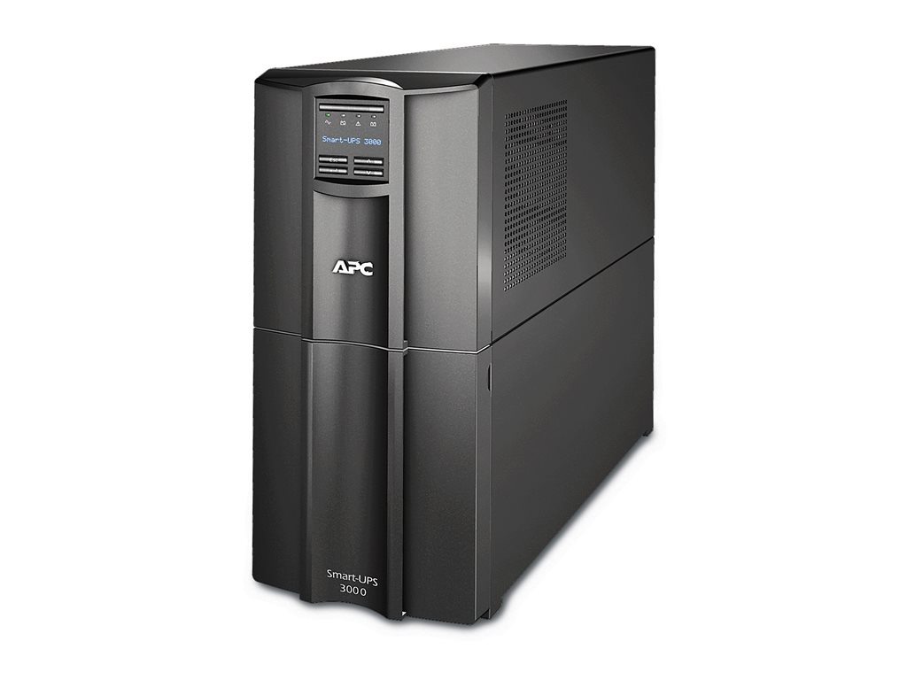 APC Smart-UPS SMT3000IC - USV - Wechselstrom 220 / 230 / 240 V - 2700 watt - 3000 VA - RS-232, USB - Ausgangsanschlüsse: 9 - Schwarz - mit APC SmartConnect