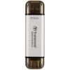 Transcend ESD310 - SSD - 512 GB - extern (tragbar) - USB 3.2 Gen 2x1 (USB-C Steckverbinder) - Silber