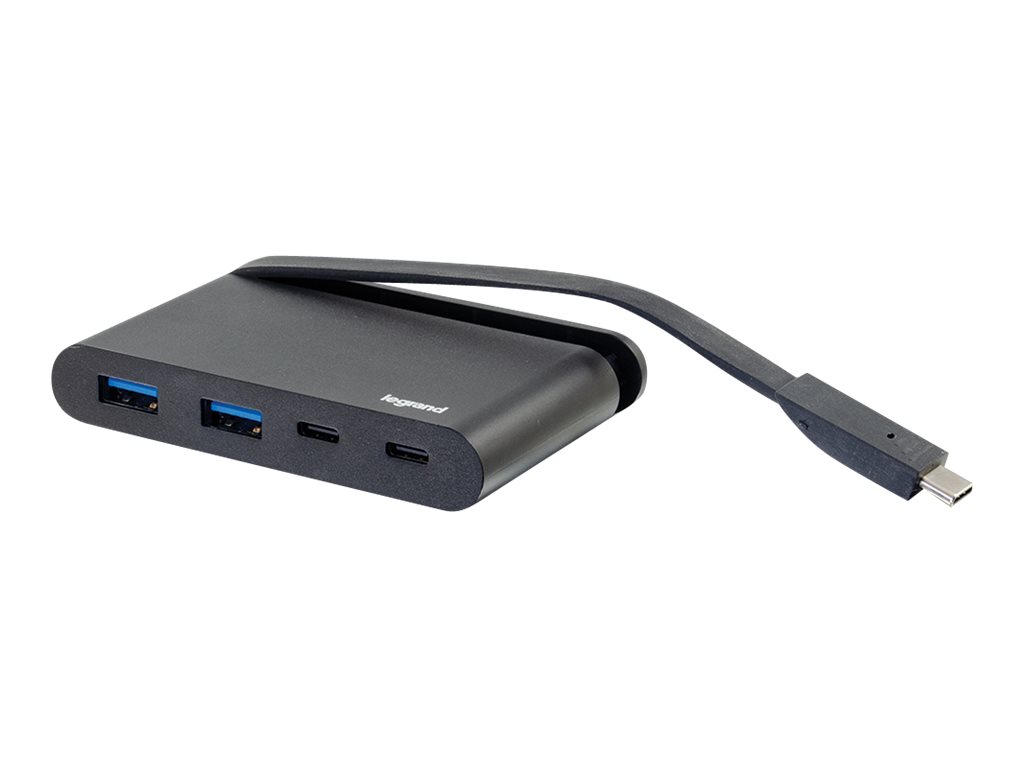 C2G USB C Hub - USB A x 2, USB C and Power Delivery - Hub - 2 x SuperSpeed USB 3.0 + 2 x USB-C - Desktop