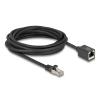 Delock - Netzwerkverlängerungskabel - RJ-45 (M) zu RJ-45 (W) - 5 m - 6 mm - S / FTP - CAT 6a - halogenfrei, Steckerbelegung 1:1, ohne Haken - Schwarz