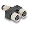 Delock M8 Y-Splitter A-kodiert 4 Pin 1 x Stecker zu 2 x Buchse Parallelschaltung