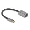 Delock - Adapter USB-C auf Klinkenstecker - 24 pin USB-C männlich zu Mono Mini-Stecker, mini-phone stereo 3.5 mm weiblich - 14.5 cm - Grau