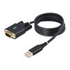 StarTech.com 3ft (1m) USB to Serial Adapter Cable, Interchangeable DB9 Screws / Nuts, COM Retention, USB-A to DB9 RS232, FTDI IC, Level-4 ESD Protection, Windows / macOS / ChromeOS / Linux - Rugged TPE Construction (1P3FFCB-USB-SERIAL) - Kabel USB / serie