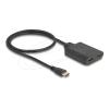 Delock HDMI Switch 2 x HDMI in zu 1 x HDMI out 8K 60 Hz mit integriertem Kabel 50 cm
