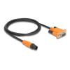 Delock - Netzwerkadapter - M12 (5-polig) (M) zu DB-9 (W) - 1 m - 5 mm - Schwarz, orange