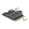 Delock - Schnittstellenadapter - M.2 Key E männlich zu M.2 Key E Steckplatz, 90° gewinkelt - M.2 - M.2 Card - M.2 Card