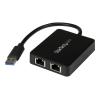 StarTech.com USB 3.0 SuperSpeed auf Dual Port Gigabit Ethernet LAN Adapter - 10 / 100 / 1000 NIC Netzwerkadapter mit USB-Port - Schwarz - Netzwerkadapter - USB 3.0 - 1GbE - 1000Base-T - 2 Anschlüsse - Schwarz