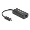 Delock - Netzwerkadapter - USB-C - 10 / 100 Ethernet x 1 - Schwarz