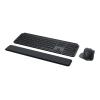 Logitech MX Keys S Combo - Tastatur-und-Maus-Set - hinterleuchtet - kabellos - Bluetooth LE - AZERTY - Französisch - Tastenschalter: Scissor-Key - Graphite - mit Palm Rest