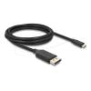 Delock - USB-Kabel - USB-C (M) zu DisplayPort (M) - DisplayPort 1.4 - 2 m - 8K60Hz Unterstützung, DP Alt-Modus Unterstützung, HDR-Unterstützung - Schwarz