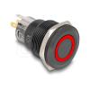 Delock Druckschalter zum Einbau schwarz 22 mm 12 V 5 x Lötanschluss LED rot Ring