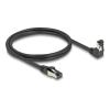 Delock RJ45 Netzwerkkabel Cat.8.1 S / FTP 90 grad unten gewinkelt / gerade 1 m schwarz