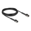 Delock - Patch-Kabel - RJ-45 (M) zu RJ-45 (M) - 5 m - 3.8 mm - U / FTP - CAT 6a - halogenfrei, ohne Haken, schmal, verstellbare winkelverbindungsstücke an jedem Ende - Schwarz