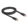 Delock - Highspeed - HDMI-Kabel mit Ethernet - HDMI männlich zu HDMI männlich - 2 m - Schwarz - unterstützt 8K 60 Hz (7680 x 4320), bis zu 48 Gbps Datentransferrate, Flachband