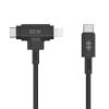 HyperJuice - Lightning-Kabel - 24 pin USB-C männlich zu 24 pin USB-C, Lightning männlich - 1.5 m - Schwarz