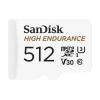 SanDisk High Endurance - Flash-Speicherkarte (microSDXC-an-SD-Adapter inbegriffen) - 512 GB - Video Class V30 / UHS-I U3 / Class10 - microSDXC UHS-I