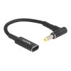 Delock - Netzteil - USB-C (W) zu Gleichstromstecker 4,8 x 1,7 mm (M) gewinkelt - 19.5 V - 3 A - 15 cm - Schwarz
