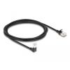 Delock - Netzwerkkabel - RJ-45 (M) nach unten abgewinkelt zu RJ-45 (M) gerade - 2 m - 4.5 mm - S / FTP - CAT 6a - geschirmt, halogenfrei - Schwarz