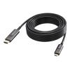15 m USB C zu HDMI Kabel - 4K bei 60 Hz - Vergoldete Stecker - DP 1.2 - HDMI 2.0 - Unterstützt CEC, EDID, HDR, HDCP 2.2 - USB C 3.2 (m) zu HDMI (m) - Außendurchmesser 4,5 mm - 18 Gbps - Aktive OM3-Glasfaser - Schwarz