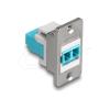 Delock - Modularer Einschub (Kopplung) - LC Duplex - Silber, weiß, Aquamarin