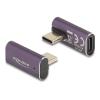 Delock - USB-Adapter - USB-C (M) links / rechts abgewinkelt zu USB-C (W) - USB4 / Thunderbolt 3 / Thunderbolt 4 / DisplayPort 1.4 - 48 V - 5 A - 8K60Hz Unterstützung, Unterstützung für Power Delivery 3.1, unterstützt bis zu 240W Leistungsabgabe, bis zu