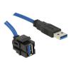 Delock - USB-Verlängerungskabel - USB Typ A (M) zu USB Typ A (W) abgewinkelt, Keystone - USB 3.0 - 1.5 m