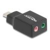 Delock - Adapter USB-C auf Klinkenstecker - 24 pin USB-C männlich zu Mono Mini-Stecker, mini-phone stereo 3.5 mm weiblich - Schwarz
