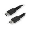 StarTech.com 2m USB-C Ladekabel - Langlebiges USB 2.0 Typ C zu USB C Datenübertragungs- / Schnellladekabel - TPE Mantel Aramidfaser M / M 60W Schwarz - Samsung S10 S20 iPad Pro MS Surface (RUSB2AC2MB) - USB-Kabel - 24 pin USB-C (M) gerade zu 24 pin USB-C
