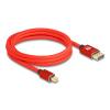 Delock Mini DisplayPort zu DisplayPort Kabel 8K 60 Hz 2 m rot Metall ohne Einrastfunktion