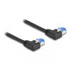 Delock - Patch-Kabel - RJ-45 (M) links gewinkelt zu RJ-45 (M) links gewinkelt - 1 m - 6 mm - S / FTP - CAT 6a - geschirmt, halogenfrei - Schwarz