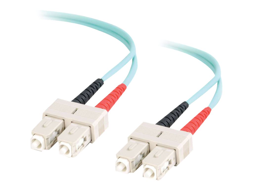 C2G SC-SC 10Gb 50 / 125 OM3 Duplex Multimode PVC Fiber Optic Cable (LSZH) - Netzwerkkabel - SC multi-mode (M) zu SC multi-mode (M) - 10 m - 10 m - Glasfaser - Duplex - 50 / 125 Mikrometer - OM3 - halogenfrei - Aquamarin