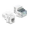 Delock Keystone Modul RJ11 Buchse zu Terminalblock 4 Pin weiß