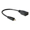 Delock High Speed HDMI with Ethernet - HDMI-Adapter - 19 pin micro HDMI Type D männlich zu HDMI weiblich - 23 cm - Schwarz