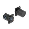 Delock D-Typ Modul USB 5 Gbps Typ-A Buchse zu Buchse 90 grad gewinkelt