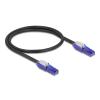 Delock - Netzwerkkabel - RJ-45 (M) gewinkelt zu RJ-45 (M) gewinkelt - 50 cm - 6 mm - UTP - CAT 6 - halogenfrei - Schwarz
