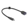 Delock - USB-Kabel - 24 pin USB-C (M) zu USB (W) - 25 cm - bis zu 10 Gbps Datentransferrate, vergoldete Kontakte - Schwarz