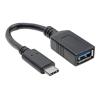 Eaton Tripp Lite Series USB Type-C to USB Type-A Adapter Cable, M / F, 3.1, Gen 1, 5 Gbps, USB-IF, 6 in. - Thunderbolt 3 - USB-Adapter - 24 pin USB-C (M) zu USB Typ A (W) - Thunderbolt 3 / USB / USB 2.0 / USB 3.0 / USB 3.1 Gen 1 - 15.2 cm - Schwarz