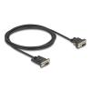 Delock - Kabel seriell - DB-9 (W) zu DB-9, Gleichstromstecker 5,5 x 2,1 mm (W) - 3 A - 2 m - unterstützt RS-232 serielle Schnittstelle, Daumenschrauben - Schwarz
