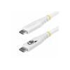 StarTech.com - USB-Kabel - 24 pin USB-C (M) zu 24 pin USB-C (M) - USB4 / Thunderbolt 3 / Thunderbolt 4 / DisplayPort 1.4 - 2 m - 4K120Hz Unterstützung, robust, erweiterter Leistungsbereich (EPR), Unterstützung für Power Delivery 3.1, flexibel - weiß
