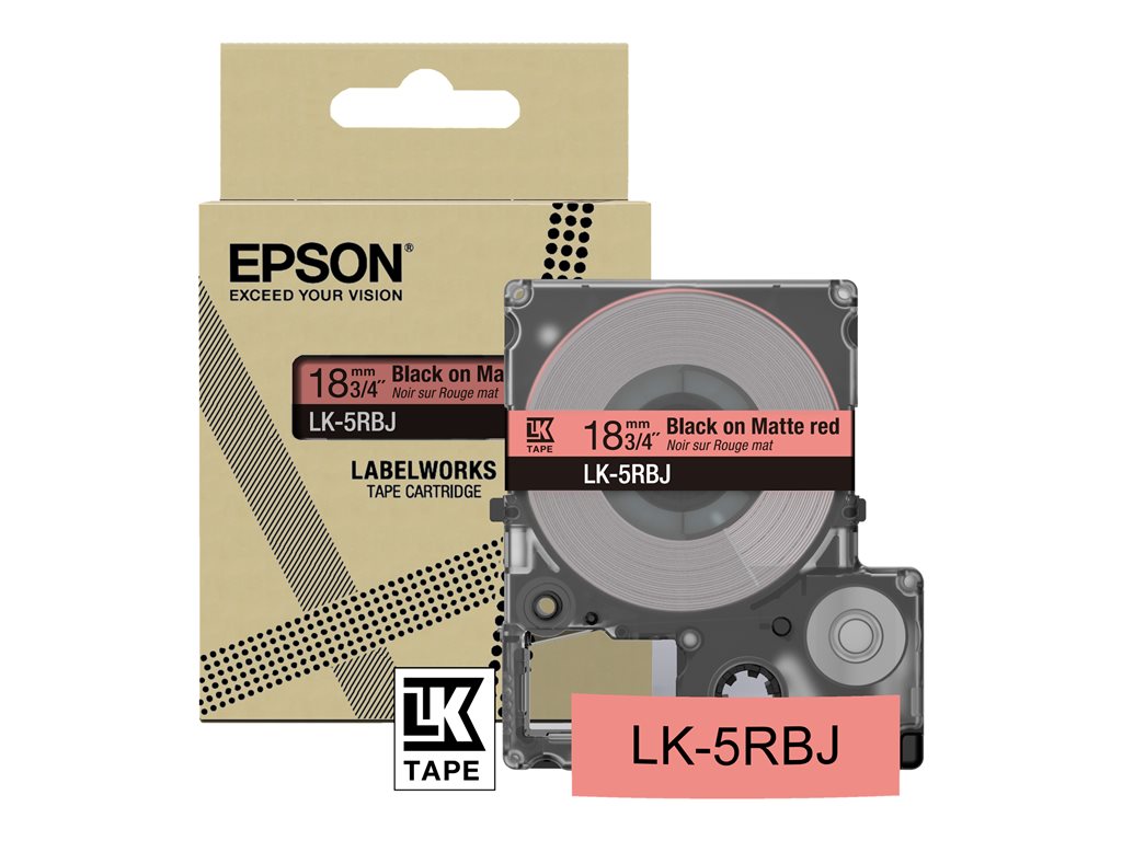 Epson LabelWorks LK-5RBJ - Schwarz auf Mattrot - Rolle (1,8 cm x 8 m) 1 Kassette(n) Hängebox - Bandkassette - für LabelWorks LW-C410, LW-C610