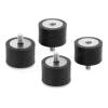 Delock - Vibration damper - M6 x 1 mm, 30 mm diameter, 20 mm height, with internal and external thread - Schwarz (Packung mit 4)