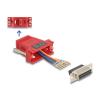 Delock Assembly Kit - Serieller Adapter - 15 pin D-Sub (DB-15) (W) schraubbar zu RJ-12 (6-polig) (W) - einzeln zuweisbare serielle Schnittstelle - Rot