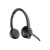 Poly Savi 8220 - Savi 8200 series - Headset - On-Ear - DECT / Bluetooth - kabellos - Adapter USB-A via Bluetooth - Schwarz - Zoom Certified, UC-zertifiziert - Replaces Poly SKU 209215-02
