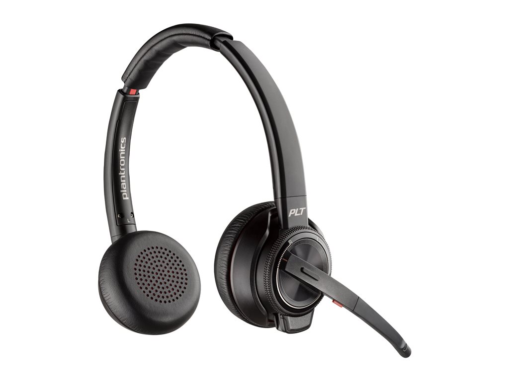 Poly Savi 8220 - Savi 8200 series - Headset - On-Ear - DECT / Bluetooth - kabellos - Adapter USB-A via Bluetooth - Schwarz - Zoom Certified, UC-zertifiziert - Replaces Poly SKU 209215-02