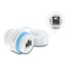 Delock - Netzwerkkoppler - RJ-45 (W) zu RJ-45 (W) - abgeschirmt - CAT 6a - innen / außen - weiß